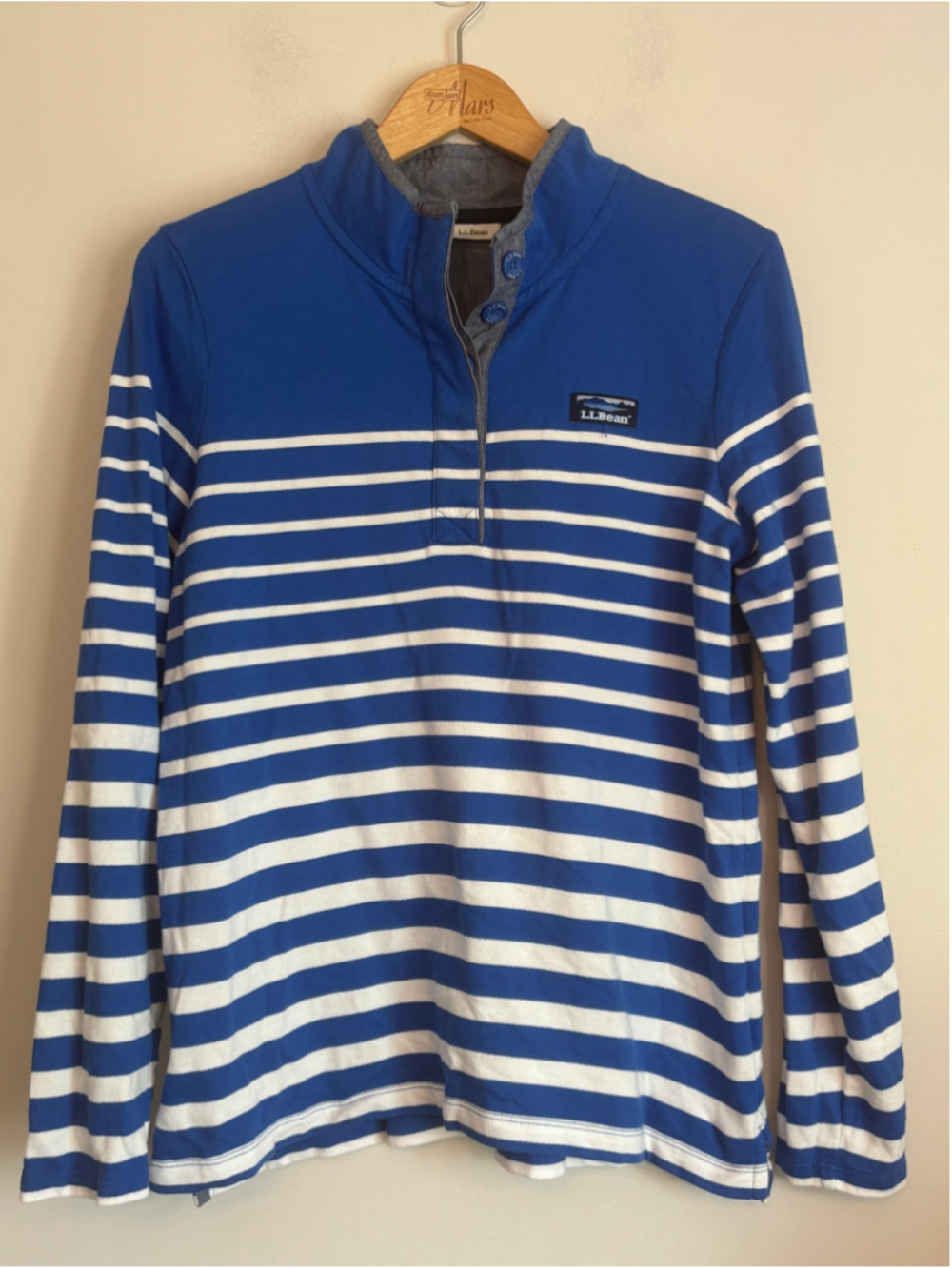 L.L. Bean Outdoors Rugby Striped Henley Pullover Shirt Womens Size Large